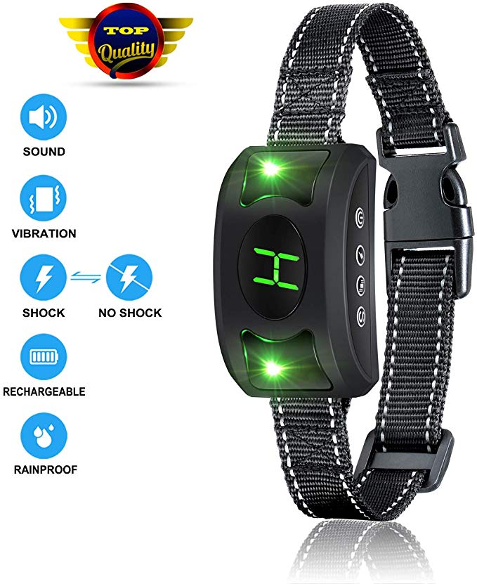Allenker Bark Collar Rechargeable - Smart Detection Dog Bark Collar with 3 Correction Modes: Beep Vibration Harmless Shock - Waterproof No Bark Collar For Small Dogs,Meduim and Large Dogs