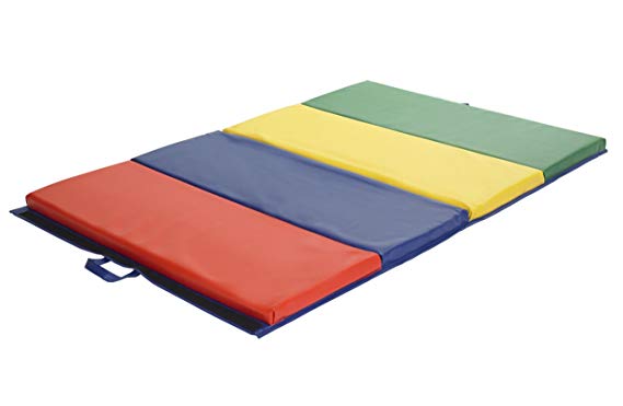 ECR4Kids SoftZone 4-Section Folding Panel Kids Tumbling Exercise Mat, 4 x 6 Feet, 2 Inches Thick