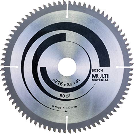 Bosch Professional 2608640447 Multi Material Circular Saw Blade, Silver, 80
