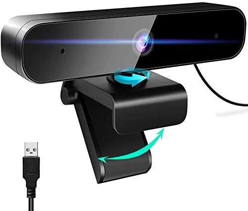 Computer Camera 1080P (Upgraded), Plug&Play USB Web Camera with Dual Built-in Noise-Reducing Microphones, 30fps, 360° Rotatable, Low Light Correction, Superior Compatibility