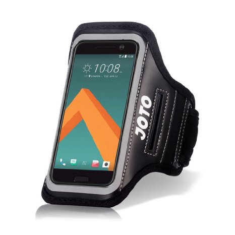 HTC 10 Sport Exercise Armband, JOTO Sport Protective Armband Case, with Key Holder, Credit Card / Money Holder, Sweat Proof, Best for Gym, Running , Exercise , Workout(Black)