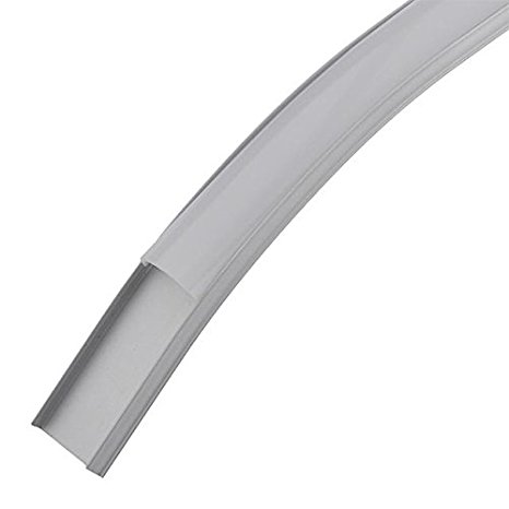 LEDwholesalers Aluminum Channel System with Cover, End Caps, and Mounting Clips, for LED Strip Installations, Ultra-Thin Bendable, Pack of 5x 1m Segments, 1905-UTB