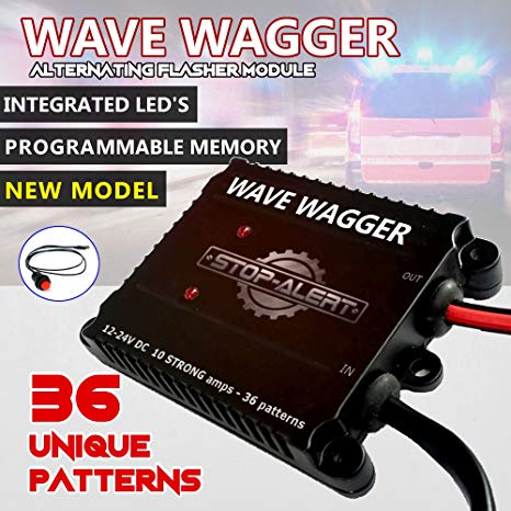 NEW 36 Pattern Wave Wagger HEADLIGHTS 10 AMPS Electronic Alternating Wig Wag Flasher HEAVY DUTY Relay for Emergency Trucks Police Cars & Ambulance - LED and Incandescent 12-24V