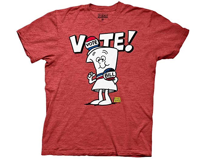 Ripple Junction Schoolhouse Rock Vote with Bill Adult T-Shirt