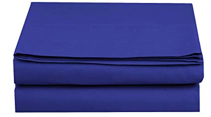 Elegant Comfort  Premium Hotel 1-Piece, Luxury and Softest 1500 Thread Count Egyptian Quality Bedding Flat Sheet, Wrinkle-Free, Stain-Resistant 100% Hypoallergenic, California King, Royal Blue