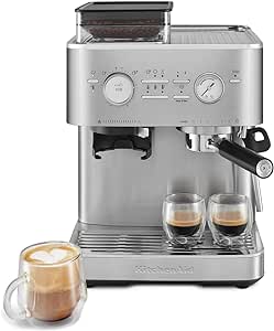 KitchenAid, KES6551 Semi Automatic Espresso Machine w/Burr Grinder, 2.5L, Stainless Steel