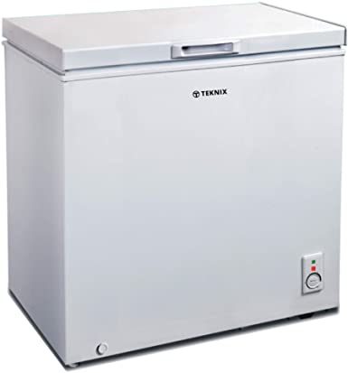 Teknix CF5W 142 litre freestanding chest freezer in white 76cm wide A  Energy rating