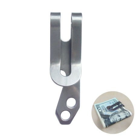 Vktech® Stainless Steel EDC Multifunction Tool Belt Key Chain Money Clip Bottle Opener (74830)