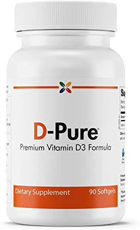 Stop Aging Now - D-Pure 5000 IU Vitamin D3 Formula - Premium Vitamin D3 Formula - 90 Softgels