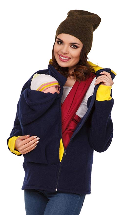 Zeta Ville - Womens Top Maternity Hooded Sweatshirt Babywearing Carrier - 032c