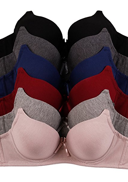 Women's Basic Plain Bras (Packs of 6) - Various Styles