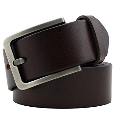 Kaleido Men's 38mm Silver Buckle Leather Belt
