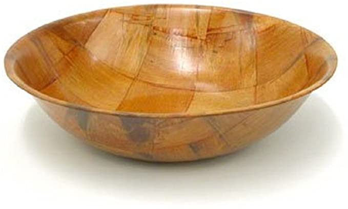 Winco WWB-8 Wooden Woven Salad Bowl, 8-inch a Set of 4