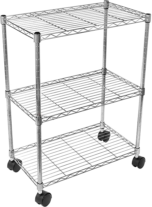 YSSOA 3-Tier Heavy Duty Storage Shelving Unit ,Chrome,23L x 13W x 30H inch