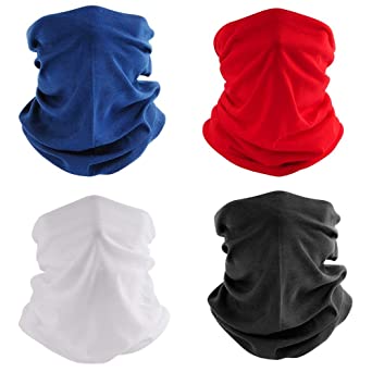 RioL 4 PCS RioL Outdoor Seamless Face Mask Tube Bandana, 4 Solid for for Dust, Outdoors,Festivals, Sports