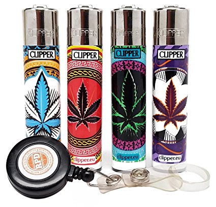 Bundle - 5 Items - Clipper Lighter "Orient Leaves" Collection with Free RPD Lighter Lasso