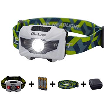 BetLight 4 Modes LED Headlamp/Headlight,Package with Batteries,Replacement Band, Packing Box