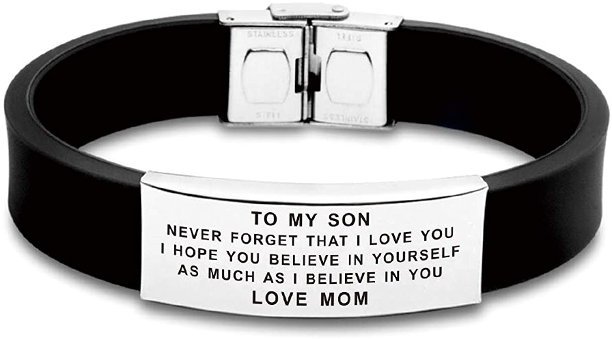 FALOGIJE Inspirational Letters to Our/My Son I Hope You Believe Bracelet Gifts from Mom and Dad