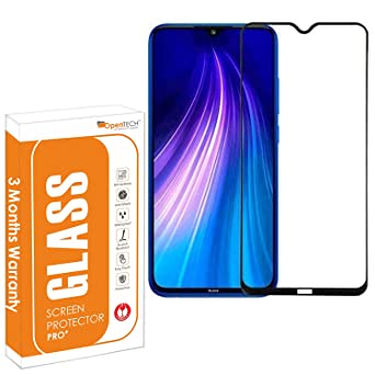 OpenTech® Tempered Glass Screen Protector Compatible for Xiaomi Redmi Note 8 with Edge to Edge Coverage and Easy Installation kit