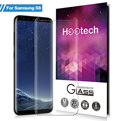 Galaxy S8 Screen Protector, Hootech [3 Pack] Samsung Galaxy S8 Tempered Glass 3D Screen Protector, , 9H Hardness, Bubble Free, Anti-Fingerprint HD Screen Protector Film