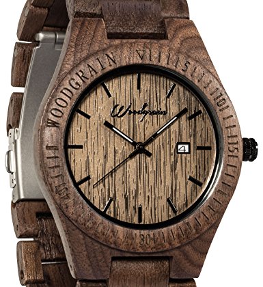 Walnut Wood Grain Watch – Handmade Wooden Wrist Watch