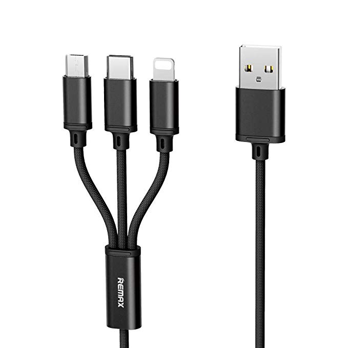 REMAX RC-131th Gition Series Charging 3 in 1 Data Cable (Black)