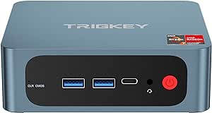 TRIGKEY Mini PC Ryzen 7 Speed S5 5800H(Up to 4.4GHz,L3 16MB) Mini Gaming Computer 32GB DDR4 3200MHz 500GB M.2 2280 NVMe SSD, Wi-Fi 6/Bluetooth 5.2/4K@60Hz/HDMI DP Type-C/USB 3.2 Micro PC