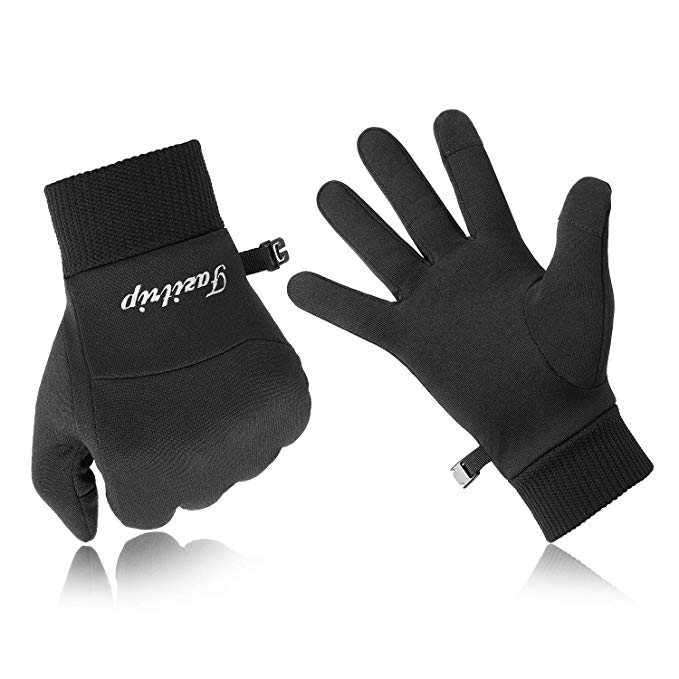 Fazitrip Winter Mens Womens Gloves Running Thermal Gloves, Breathable Lightweight Warm Touch Screen Gloves, Ideal for Sport, Walking, Cylcing Outdoor (Black)