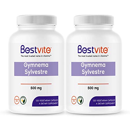 Gymnema Sylvestre 500mg (240 Vegetarian Capsules) (2-Pack) - Standardized to 75% Gymnemic Acid - No Stearates - No Fillers - No Flow Agents