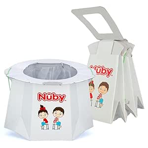 Nuby Disposable Travel Potty with Liner - Foldable and Portable Potty; Toddler Potty Essential for Camp, Trips, & Car Rides - Travel Potty for Toddler, 1 pack