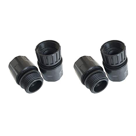 Plastic Garden Hose Connector Set Male and Female - Quick Release Connect Kit, Water Hose Thread Fitting Adapter Set, from Quick Connector to Standard 3/4'' Thread Connector (Black, 2 Sets / 4 Pc)