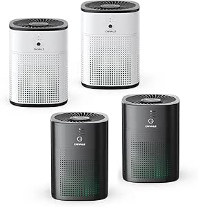 4 Pack CHIVALZ Air Purifiers for Bedroom, Air Purifiers for Home Bedroom up to 108ft², Quiet Air Cleaner with 24dB Sleep Mode, H13 HEPA Filter, White & Black