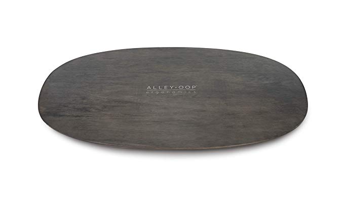 ALLEYOOP Wood Rocker Board • Unique 360° Omni-Directional Rocking Movement • Ergonomically Engineered for Stability at Your Standing Desk (Large, Gray)