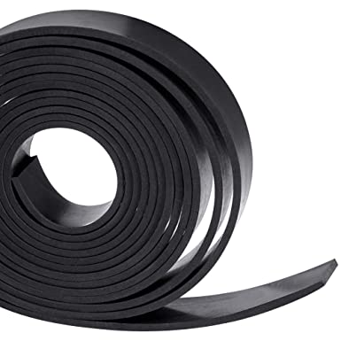 Solid Neoprene Rubber Strips Roll 1/8 (.125) inch Thick X 1 inch Wide X 10 Feet, for DIY Weather Stripping, Gasket, Seal