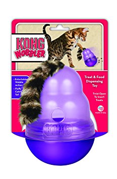 KONG Cat Wobbler, Treat Dispensing Toy, Purple