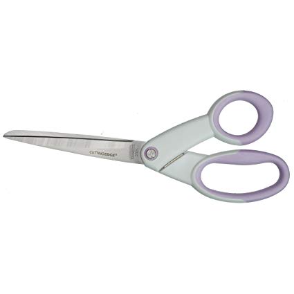 ECR4Kids Cutting Edge Ultra-Grip 9.5" Precision Stainless Steel Scissors - Heavy Duty for Offices, Home, School - Purple