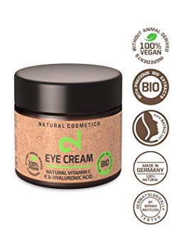 DUAL Natural Vitamin C & Hyaluronic Acid Eye Cream | Source: Microalgae & Broccoli | 100% Natural Eye Cream| Skin Hydration | Anti-Aging Eye Cream | Organic Eye Cream | Vegan & Certified | 25 ml |EU