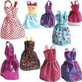 Rainbow Handmade Dresses for Barbie Doll Pack of 9