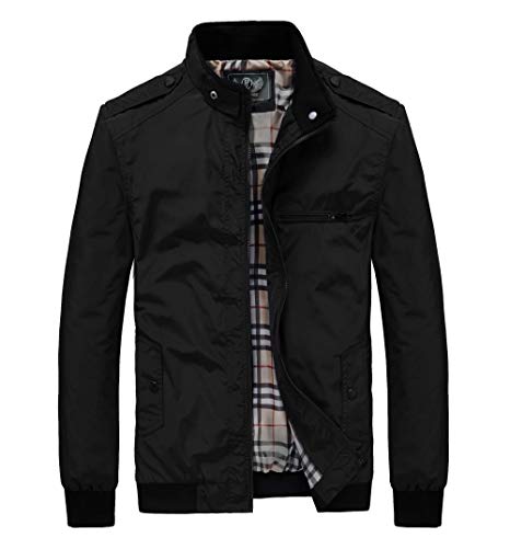 RongYue Men's Casual Lightweight Softshell Bomber Windbreaker Jacket