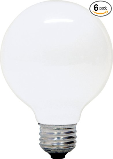 GE Soft White Decorative 40W G25 Globe Light Bulb, 2.7 Year Life, 6 Pack (40 Watts)
