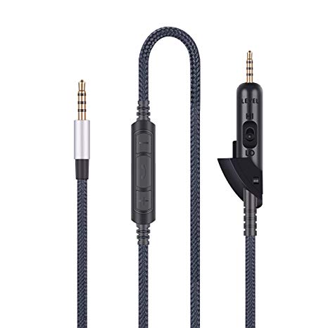 Audio Replacement Cable Replacement Cord with in-Line Mic Remote Volume Control Compatible with Bose QC15 QuietComfort 15 Headphones, Audio Cord Compatible with Samsung Galaxy Huawei Android