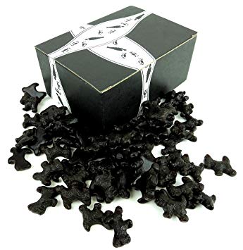 Gimbal's All Natural Black Licorice Scottie Dogs, 1 lb Bag in a BlackTie Box