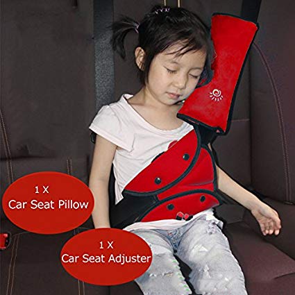 Iokone Red Seatbelt Pillow Seat Belt Adjuster for Kids Safety Covers Seatbelt Adjuster Child Seat Belt Adjuster Car Safety Seatbelt Pillow for Kids