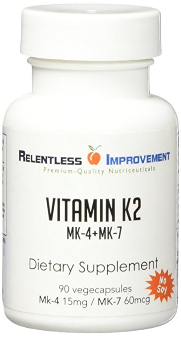 Vitamin K2 MK-4 15mg Plus MK-7 60mcg 90 Capsules. Clinically Supported Dose
