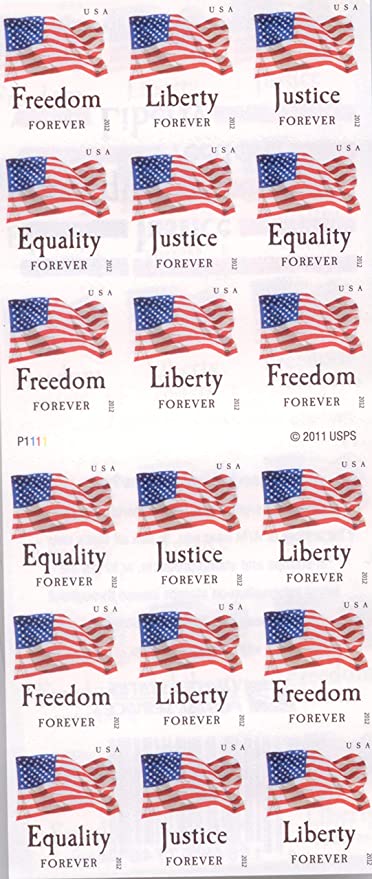 USPS Forever Stamps Four Flags ATM Sheet of 18 x Forever US Postage Stamps