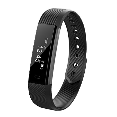 Smart Bracelet Fitness Activity Tracker - ID115 Wristband Point Touch Bluetooth Call Remind Remote Self-Timer Smart Band Calorie Counter Wireless Pedometer Sport Sleep Monitor for Android iOS Phone