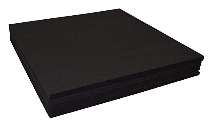 XCEL Large Rubber Foam Non Slip Furniture Pads, Craft Foam, Cushion Foam, Acoustic Foam Studio Squares 12 in x 12 in x 3/8 in, Made in USA (4 Pack)