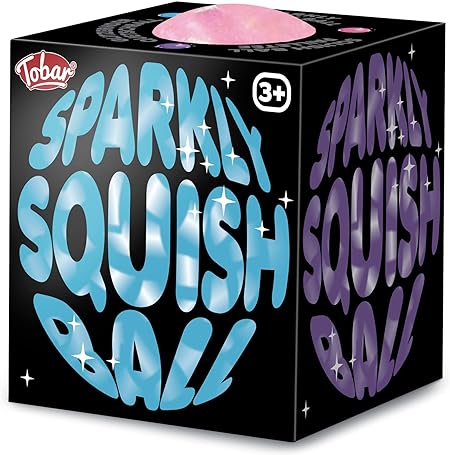 Tobar 38447 Sparkly Squish Ball, Assorted Designs and Colours,Small