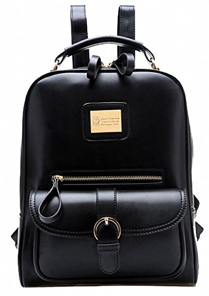 Kenox Vintage Pu Leather Women Small Backpack College School Travel Handbag for Girls