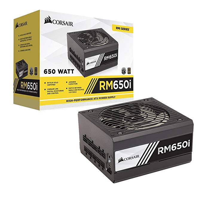 Corsair (CP-9020081-UK) RMi Series RM650i ATX/EPS Fully Modular 80 PLUS Gold 650W Power Unit UK Supply